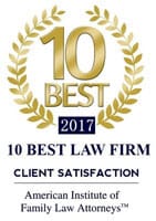 10 Best, 10 Best Law Firm, Client Satisfaction, American Institute of Family Law Attorneys, 2017