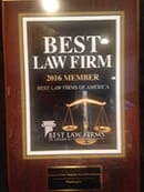 Wall Plaque: Best Law Firm 2016 Member
