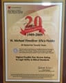 Wall plaque: Nexis Lexis 20 Year Anniversary 1989 to 2009