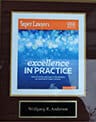 Wall plaque: Super Lawyers excellence in practice
