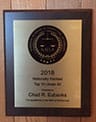 Wall plaque: 2018 American Institute of Family Law Attorneys, Nationally Ranked Top 10 under 40 for Excellence In the field of Family Law, Chad R Eubanks