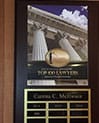 Wall plaque: American Association for Justice | Top 100 Lawyers | Carena C McIlwain