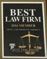 Wall plaque: Best Law Firm 2016 Member