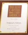 Wall plaque: Best Lawyers in America, Wolfang R Anderson